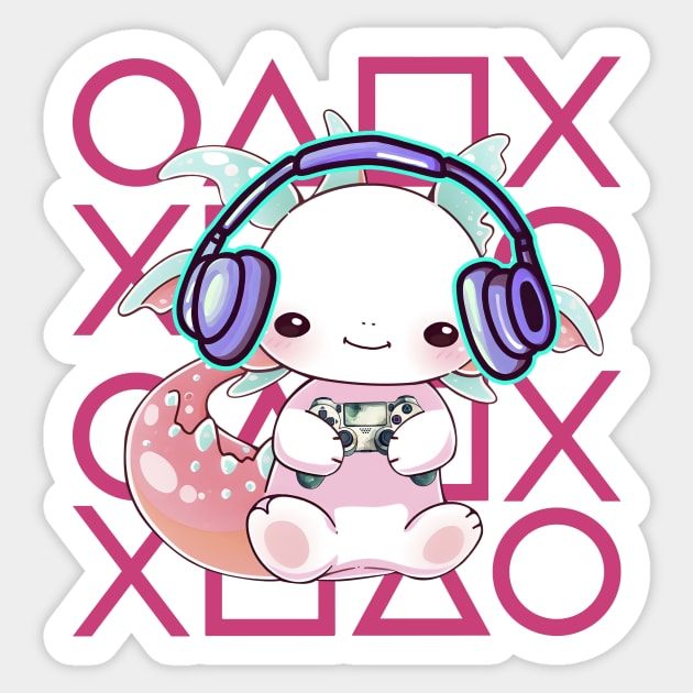 Gamer Axolotl Sticker by LaainStudios